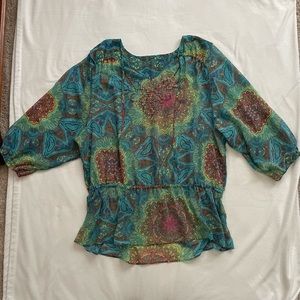 Teal Mandala Design Top